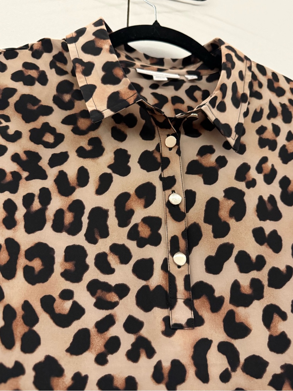Chico's Leopard Print Button-Down Blouse - Picture 2 of 6